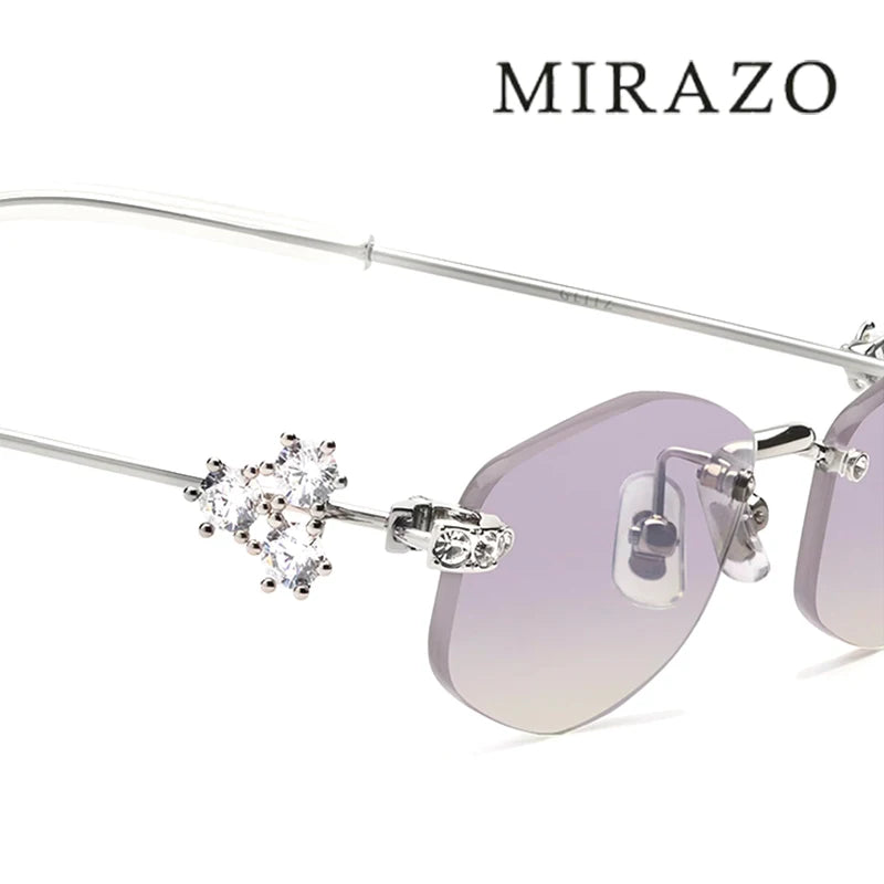 2025 GM glasses  frameless polygon eyeglasses women's jewelry glasses Giltzz myopia anti-blue light frame ultra light spectacles