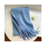 Luxury Cashmere Bright Solid Colors Women Scarf Winter Shawl and Wrap Bandana Pashmina Tassel Female Foulard Thick Blanket