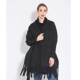 Luxury Cashmere Bright Solid Colors Women Scarf Winter Shawl and Wrap Bandana Pashmina Tassel Female Foulard Thick Blanket