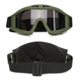Outdoor Airsoft Tactical Goggles 3 Lenses Wind and Dust Resistant Shooting Motocross Mountaineering Glasses CS Safety Protection