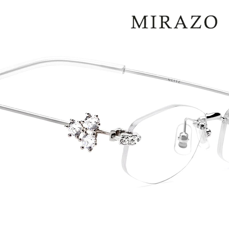 2025 GM glasses  frameless polygon eyeglasses women's jewelry glasses Giltzz myopia anti-blue light frame ultra light spectacles