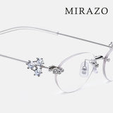2025 GM glasses  frameless polygon eyeglasses women's jewelry glasses Giltzz myopia anti-blue light frame ultra light spectacles