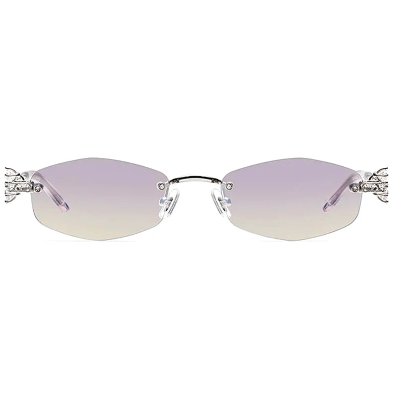 2025 GM glasses  frameless polygon eyeglasses women's jewelry glasses Giltzz myopia anti-blue light frame ultra light spectacles