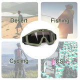 Outdoor Airsoft Tactical Goggles 3 Lenses Wind and Dust Resistant Shooting Motocross Mountaineering Glasses CS Safety Protection