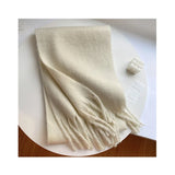 Luxury Cashmere Bright Solid Colors Women Scarf Winter Shawl and Wrap Bandana Pashmina Tassel Female Foulard Thick Blanket