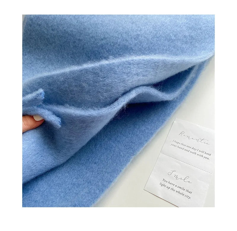 Luxury Cashmere Bright Solid Colors Women Scarf Winter Shawl and Wrap Bandana Pashmina Tassel Female Foulard Thick Blanket