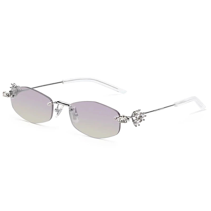 2025 GM glasses  frameless polygon eyeglasses women's jewelry glasses Giltzz myopia anti-blue light frame ultra light spectacles