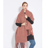 Luxury Cashmere Bright Solid Colors Women Scarf Winter Shawl and Wrap Bandana Pashmina Tassel Female Foulard Thick Blanket