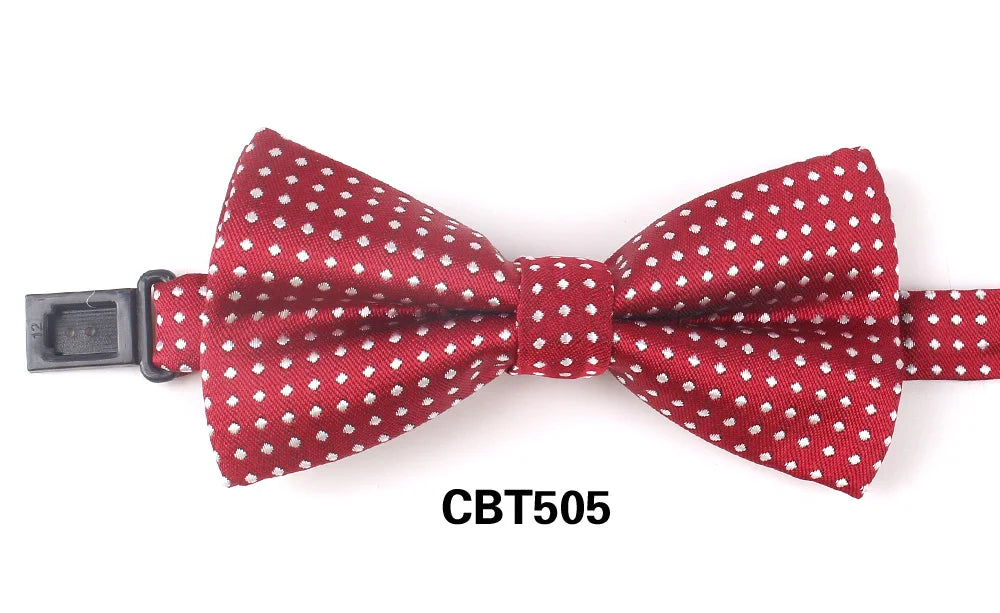 NEW Dots Children Bowtie Fashion Neckwear Adjustable Unisex Bow Tie for Boy and Girl Polyester Pre-Tied