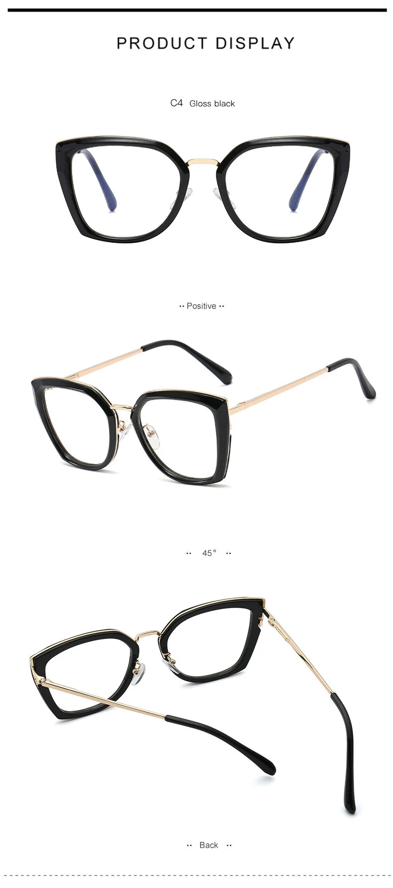 Blue Light Blocking Glasses Frame Women Fashion Eyewear Prescription UV400 Stylish Female Optical Spectacles Anti-Reflective