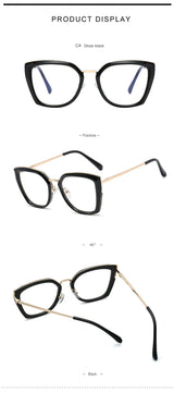 Blue Light Blocking Glasses Frame Women Fashion Eyewear Prescription UV400 Stylish Female Optical Spectacles Anti-Reflective