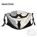 V Revolution Mask Funny Print Reusable Pm2.181 Filter Face Mask Funny Fun Nerdy Revenge V For Vendetta Anonymous V For Vendetta