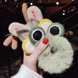 Women Girl Cute Cartoon Hair Scrunchies Panda Cows Cat Rabbit Plush Elastic Hair Bands Sweet Pontail Ties Christmas Accessories