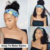 Machine Made Wigs Natural Color Wig Human Hair Deep Wave Glueless None Lace Front Curly Wave Wig Brazilian Virgin Hair