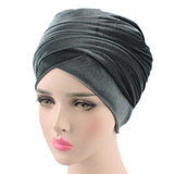 2022 Plain Velvet Hijab Turban Cap Muslim Long-tailed headscarf Hat Islamic Under Scarf Bonnet Ladies African Wrap Head Scarves