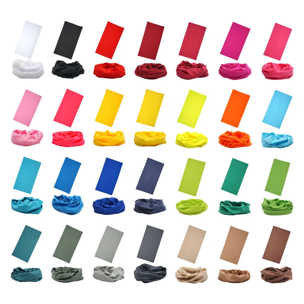Outdoor Magic Bandana Solid Neon Color Cycling Hiking Scarves Headband Polyester Fashion Neck Cover Fishing Windproof Face Mask