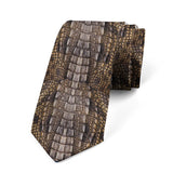 New Animal Skin Polyester Slim Fashion Tie 8cm Wide Snake Skin Leopard Print Fun Necktie Wedding Party Shirt Accessories For Men