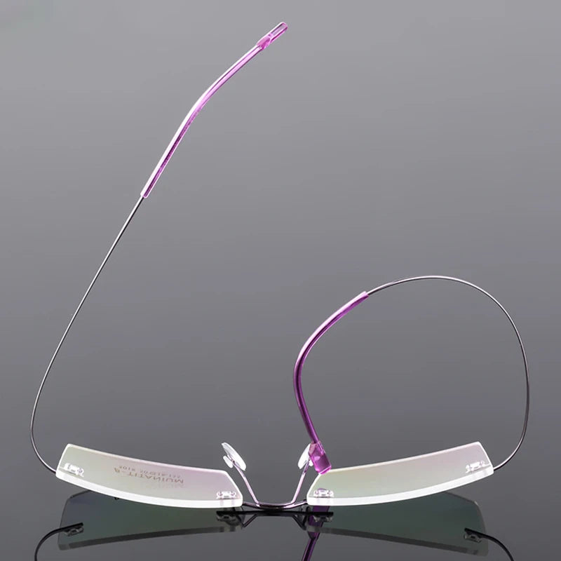 Titanium Eyeglasses Rimless Optical Ultralight Glasses Frame No Screw Prescription Spectacle Frameless Glasses Eyeglasses B2