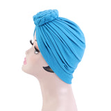 New Women cotton top knotted turban hat bonnet Hijab chemo cap headbands Female Muslim Hat Head Cover Night Cap Hair Accessories