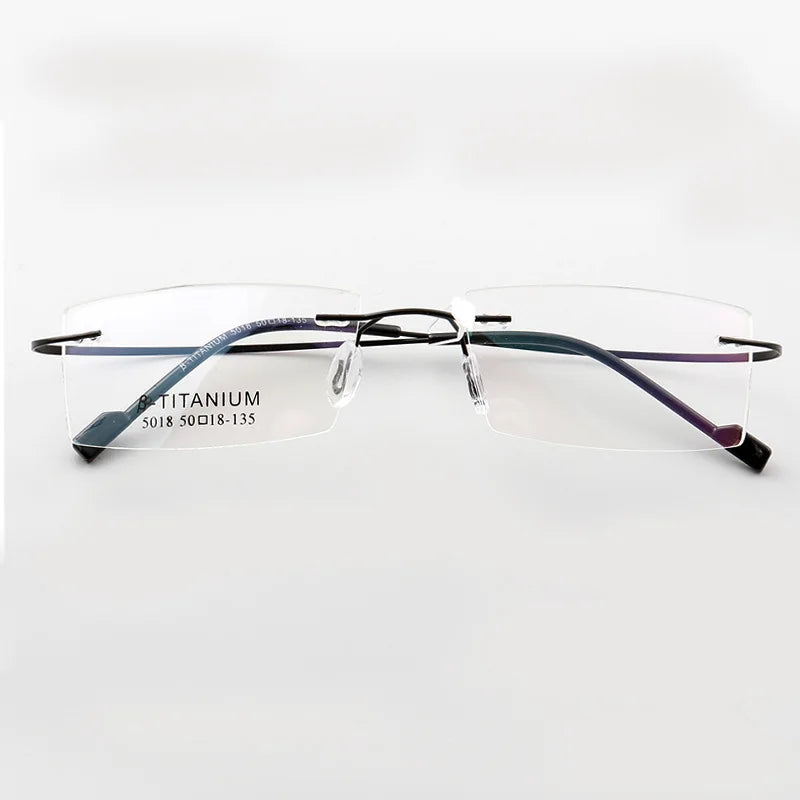 Titanium Eyeglasses Rimless Optical Ultralight Glasses Frame No Screw Prescription Spectacle Frameless Glasses Eyeglasses B2