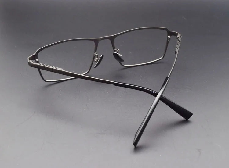 Pure Titanium Glasses Frame Men Titanium Alloy Prescription Eyeglasses Silver Super Light Spectacles Optical Glasses Frame