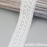 (5Meter/roll)  White Cotton Embroidered Lace Net Ribbons Fabric Trim DIY Sewing Handmade Craft Materials