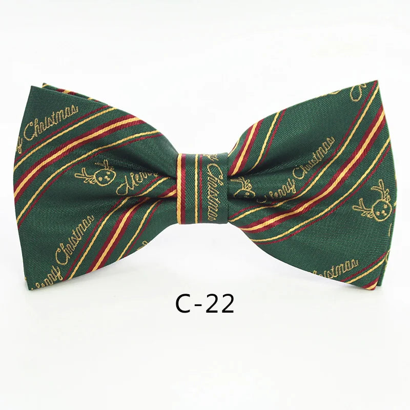 JEMYGINS Christmas Bow Ties for Mens Shirt  Snowflake Christmas Tree Pattern Men Silk Bow Tie  Christmas Party Gift