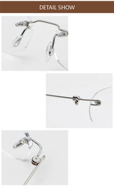 Frameless Nearsighted Glasses Finished Women Men Metal Leg Rimless Square Diopter Eyeglasses  -1.0 -1.5 -2.0 -2.5 -3.0 -3.5 -4.0