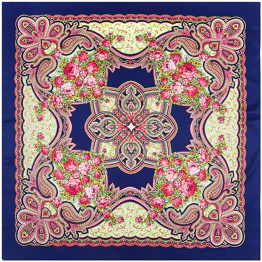 100cm Bohemia Paisley Square Scarf Luxury Brand Winter Scarf Women New Design kerchief Handkerchief Bandanna Scarves For Ladies