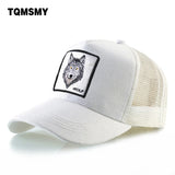 Embroidered wolf baseball caps men animal Mesh Snapback cap Sun visor hats for women Hip Hop Hat Cotton solid color trucker bone