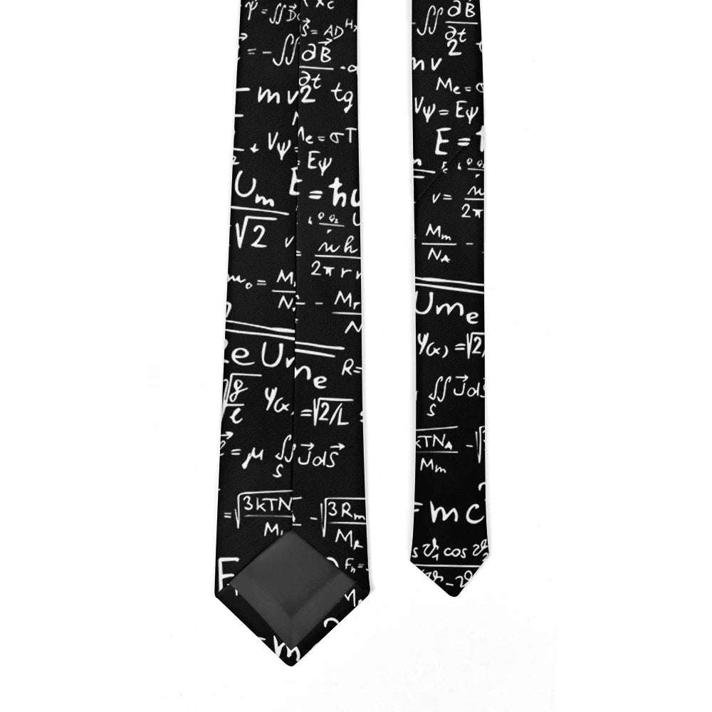 Creative Design Mathematical Symbol Men's Tie Funny Animal Peacock Print Polyester Business Casual Tie Party Shirt Accessories