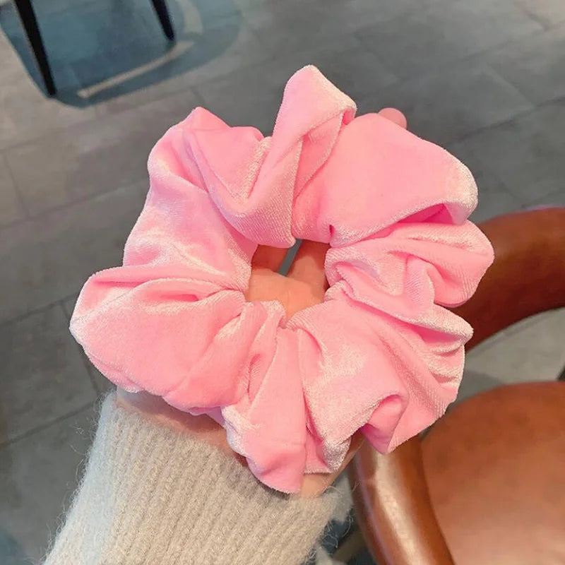 1 Piece Big Size Velvet Scrunchies Girls’ Hair Ties Women Hair Elastics Rubber band hair Accessories Ponytail Holder Hair Rope
