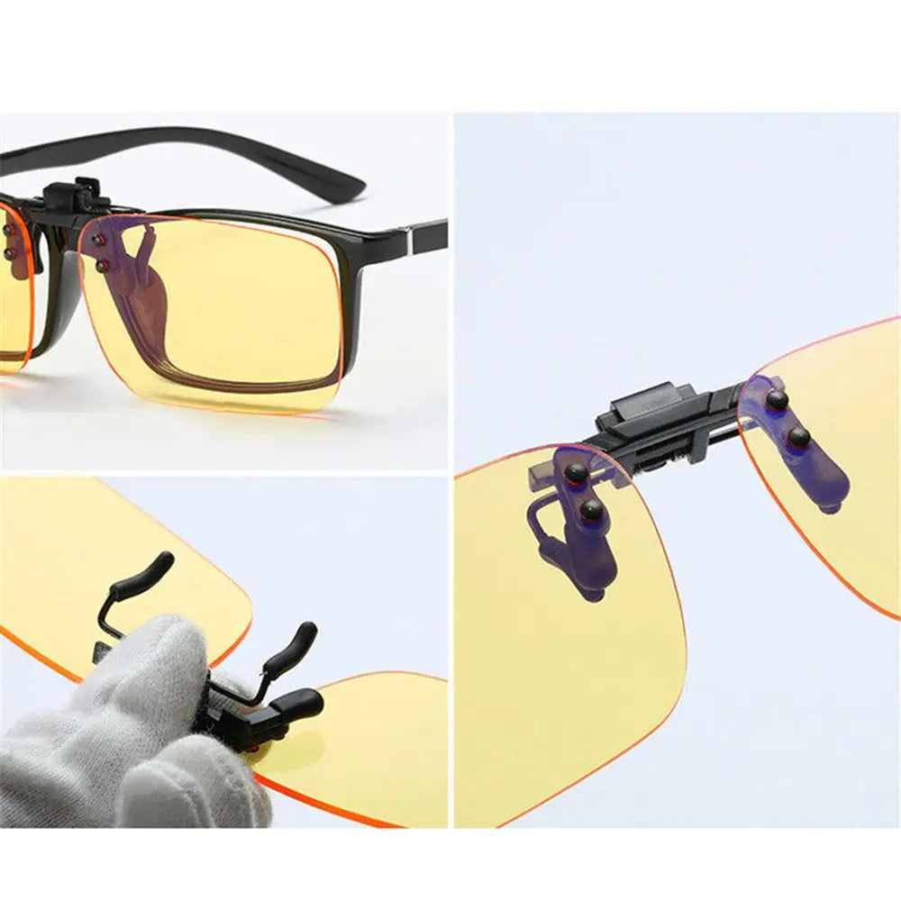 1pcs Clip On Blue Light Filter Blocking Glasses Office Computer Anti Blue Ray Clip On Eyeglasses UV Strain Relief For Women Men