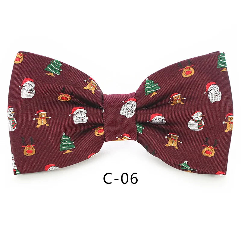 JEMYGINS Christmas Bow Ties for Mens Shirt  Snowflake Christmas Tree Pattern Men Silk Bow Tie  Christmas Party Gift