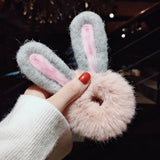 Women Girl Cute Cartoon Hair Scrunchies Panda Cows Cat Rabbit Plush Elastic Hair Bands Sweet Pontail Ties Christmas Accessories