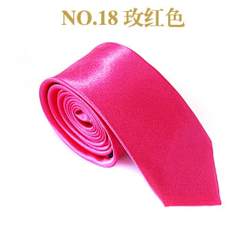 2019 Tie for Men women Slim Tie Solid color Necktie Polyester Narrow Cravat Party Formal Ties Fashion mens ties camisas mujer