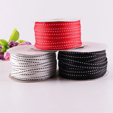 5Yards/Roll 3Color Best quality Decorations DIY Grosgrain Ribbons Bow Gifts Card Wrapping Supplies 6mm