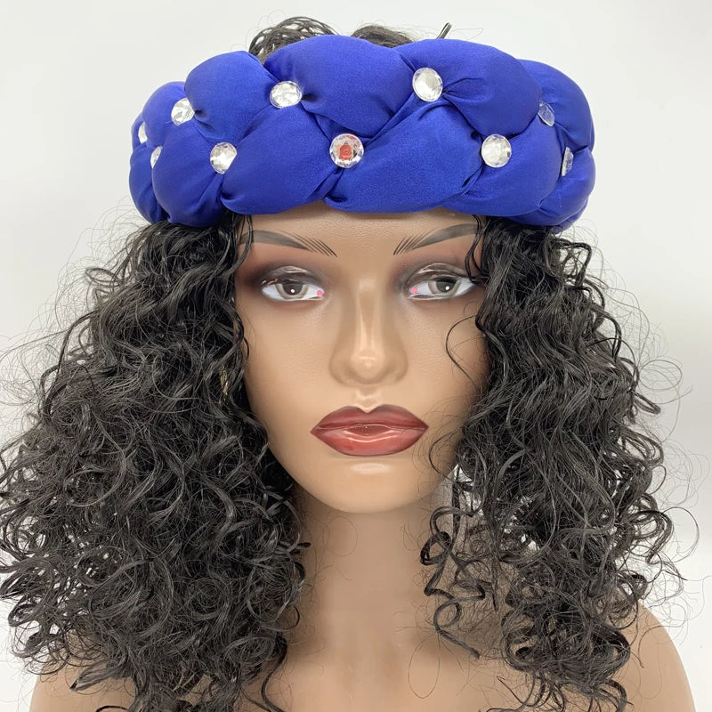 Bronzing Fabric Women's Headbands Elastic Braids Hair Bands Female Turban Cap Party Headwear Accessories Fashion Bandage Bandana