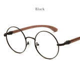 Japan Real Wood Temple Titanium Vintage Round Glasses Frame Men Women Myopia Optical Frames Prescription Frame Oculos De Gafas
