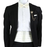 New Fashion Mens Cummerbund Bow Tie Brooch Set Black Red Blue   Waist Seal For Formal Tuxedo Business Suit Dinner Accessories