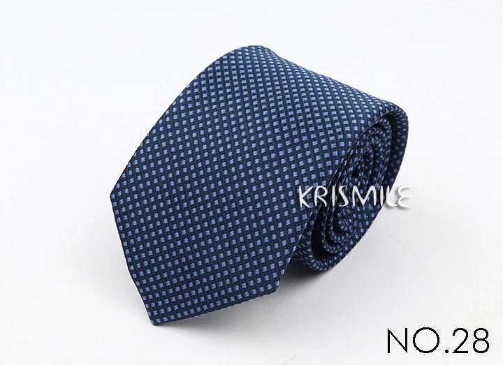 New Classic Strieped Dot Ties For Men Jacquard 7cm Polyester Narrow Tie Skinny Wedding Groom Business Necktie Suit Shirt Gift