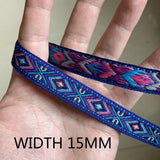 5 Yards 5/8“ 10MM~15MM Decoration Pet Leash Collars Geometric Jacquard Ribbons Clothing DIY Trim Sewing Accessories Lace