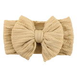 Solid Cable Bow Baby Headband for Child Nylon Layers Headwear Kids Elastic Turban Headwraps Newborn Boys Girls Hair Accessories
