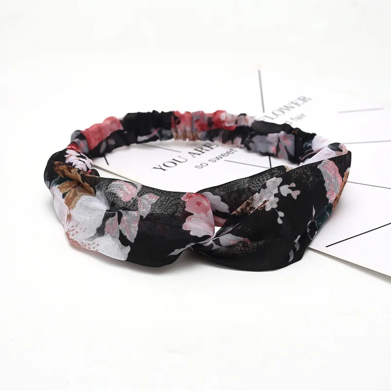 2020 Fashion Bohemian Headband Print Hairbands For Women Girls Vintage Cross Knot Turban Bandanas Headwear Hair Accessories