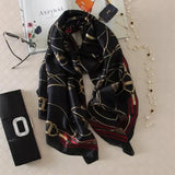 180*90cm Women Silk Female Classic Leopard Scarves Ladies Beach Wrap Chiffon Shawl Soft Sunscreen Foulard Muffler Bandanna Pareo