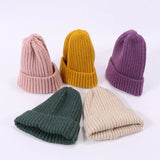 Beanies Cap Children Hat Pure Colour Skullies for Knitting Autumn Winter Warm Solid Color Girl High Quality Outdoor Fashion