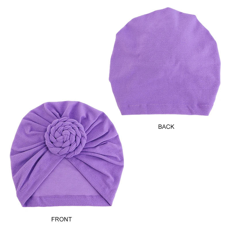 New Women cotton top knotted turban hat bonnet Hijab chemo cap headbands Female Muslim Hat Head Cover Night Cap Hair Accessories
