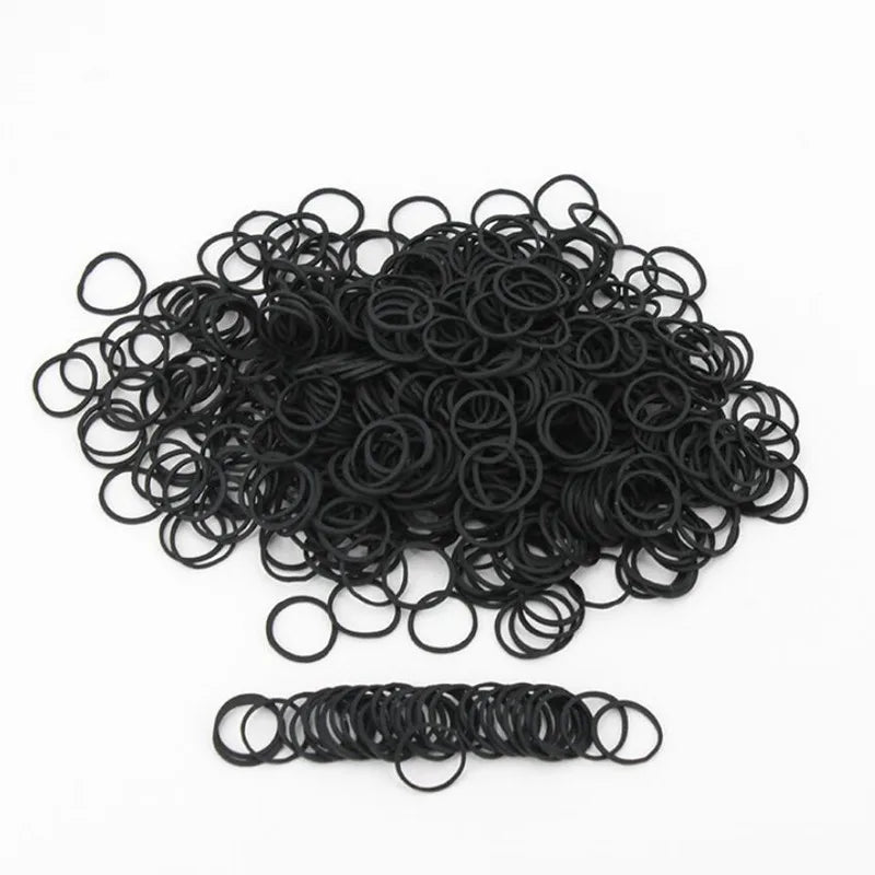 Mini Rubber Bands black Elastic Hair Bands Soft Hair Elastics Ties Bands for Office Supplies School Home 0.6*0.9