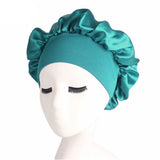Newly Women's Satin Solid Sleeping Hat Night Hair Care Bonnet Nightcap For Women Men Unisex Cap