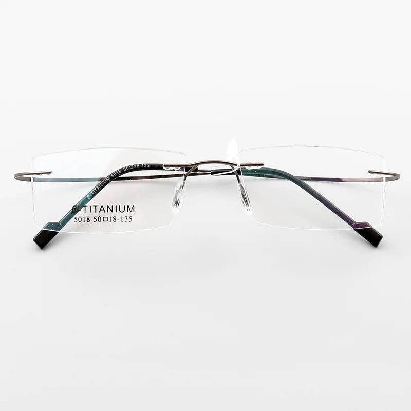 Titanium Eyeglasses Rimless Optical Ultralight Glasses Frame No Screw Prescription Spectacle Frameless Glasses Eyeglasses B2